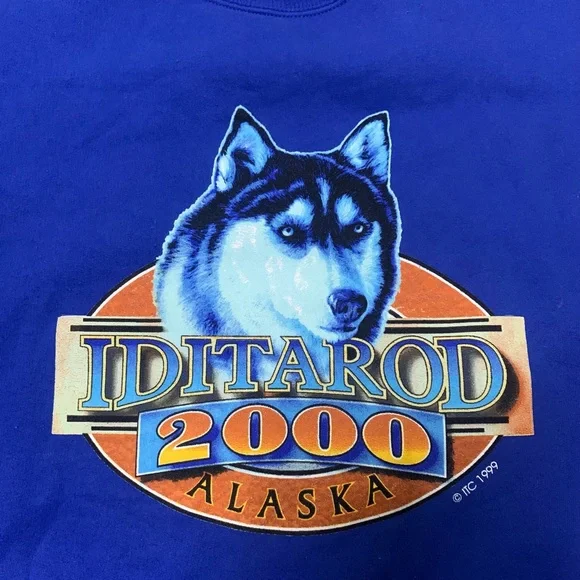 Vintage Iditarod Alaska Wolf Crewneck - Picture 2 of 3